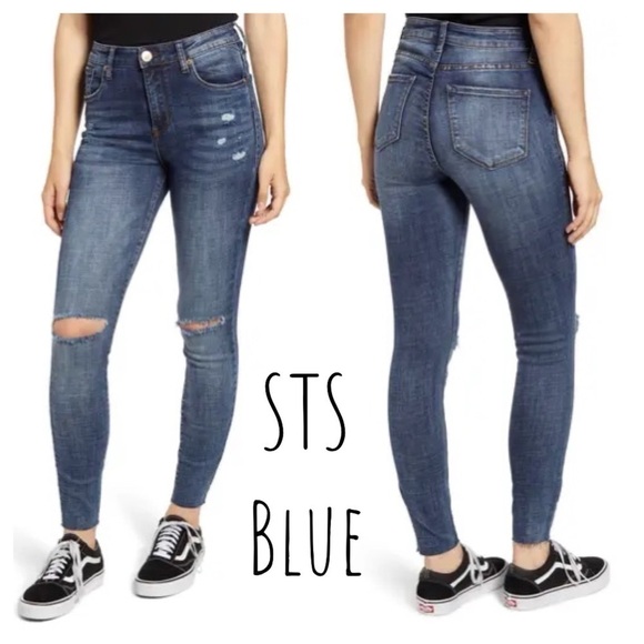 STS BLUE Ellie Ripped High Waist Ankle Skinny Jean - Picture 1 of 12